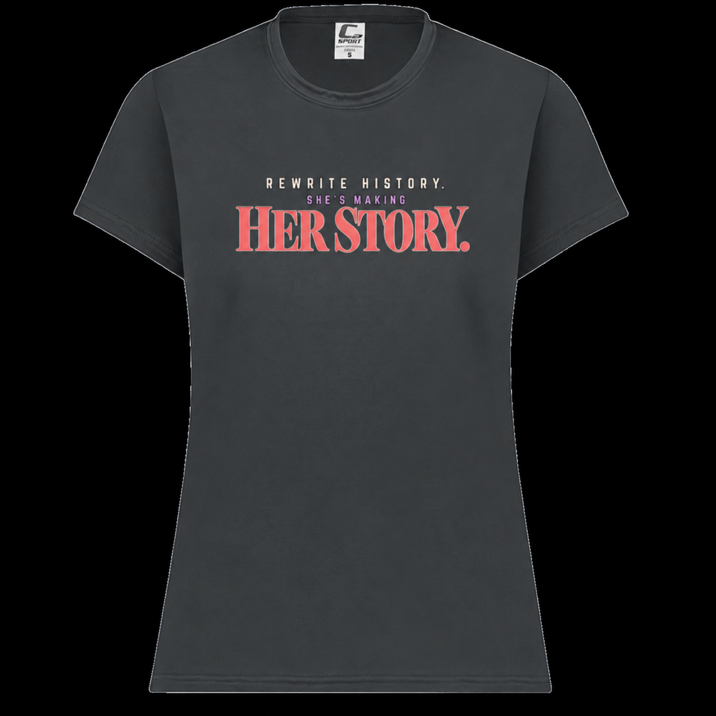 HER Story Performance Tee in graphite charcoal