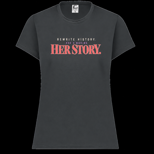 HER Story Performance Tee in graphite charcoal